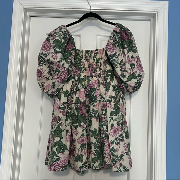NWT Abercrombie & Fitch large Emerson Poplin floral puff sleeve mini dress - Picture 13 of 13